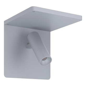Eglo 67564 - LED Zidna svjetiljka s policom CIGLIE LED/8,1W/230V siva
