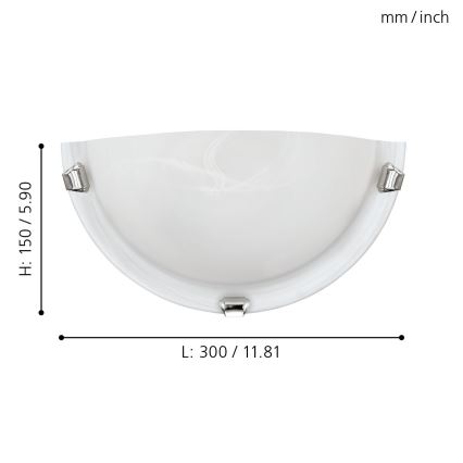 Eglo - Zidna svjetiljka 1xE27/60W/230V alabastersko staklo