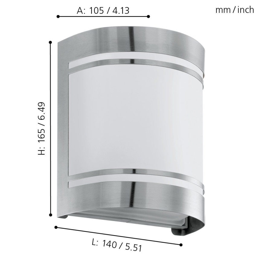 Eglo 74009 - Vanjska zidna svjetiljka ROSADA 1xE27/40W/230V IP44