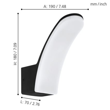 Eglo 74021 - LED Vanjska zidna svjetiljka LACONELLA LED/11,5W/230V 4000K IP44