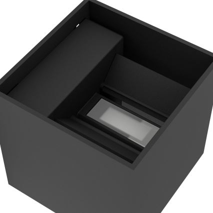 Eglo - LED punjiva vanjska zidna svjetiljka s mogućnošću prigušivanja, senzorom pokreta i sumraka LED/2,2W/5V IP44 crna