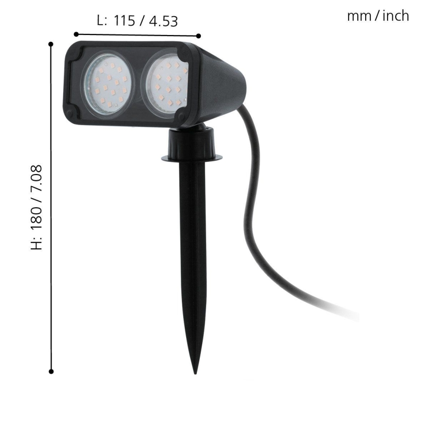 Eglo 75315 - LED Vanjska lampa NEMA 2xGU10/2,8W/230V 3000K IP44