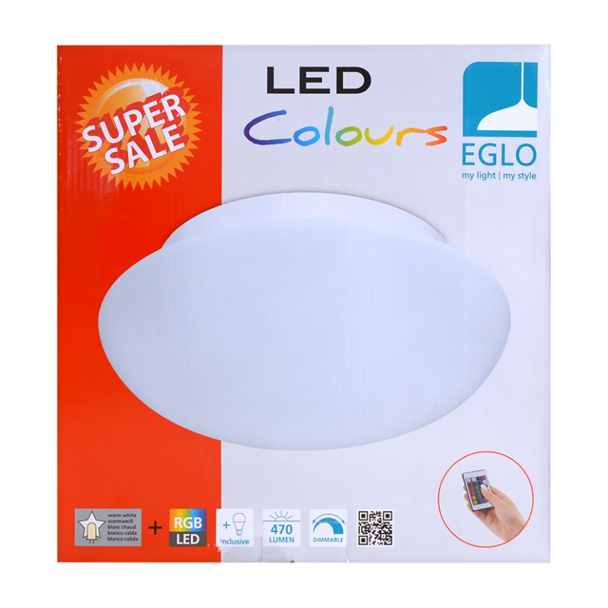 Eglo 75351 - LED RGB stropna svjetiljka s prigušivanjem ELLA-C 1xE27/7,5W/230V + daljinski upravljač