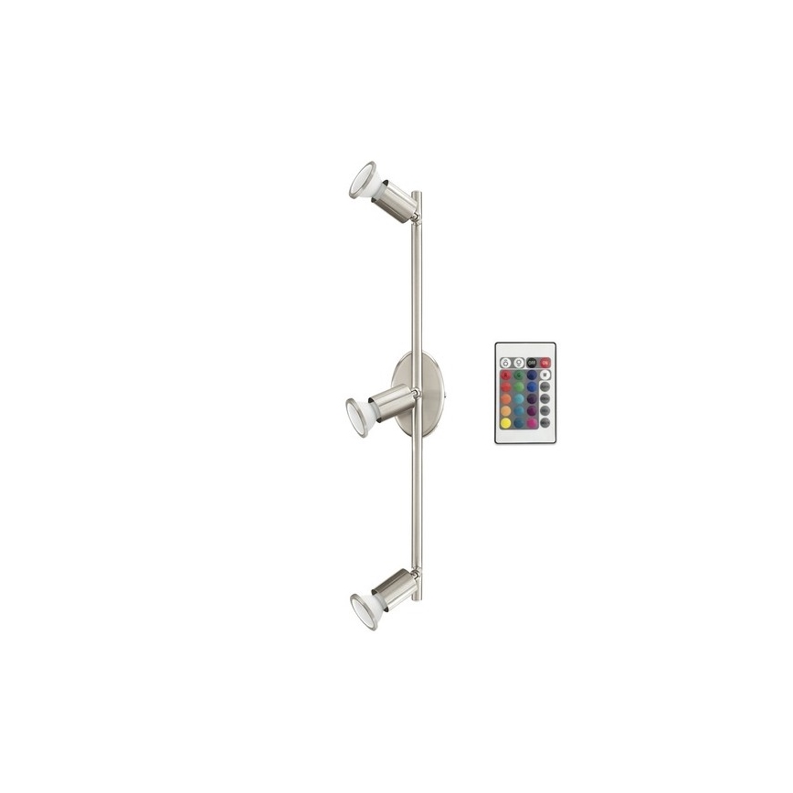 Eglo 75385 - LED RGB Prigušiva reflektorska svjetiljka BUZZ-C 3xGU10/4W/230V + daljinski upravljač
