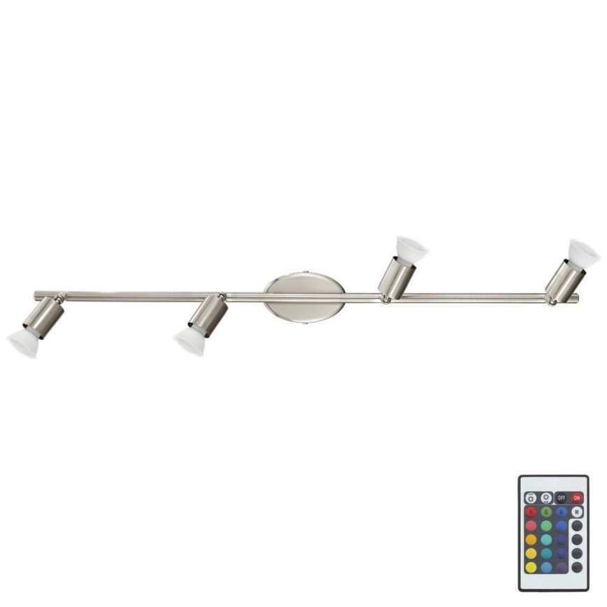 Eglo 75386 - LED RGB Prigušiva reflektorska svjetiljka BUZZ-C 4xGU10/4W/230V + daljinski upravljač