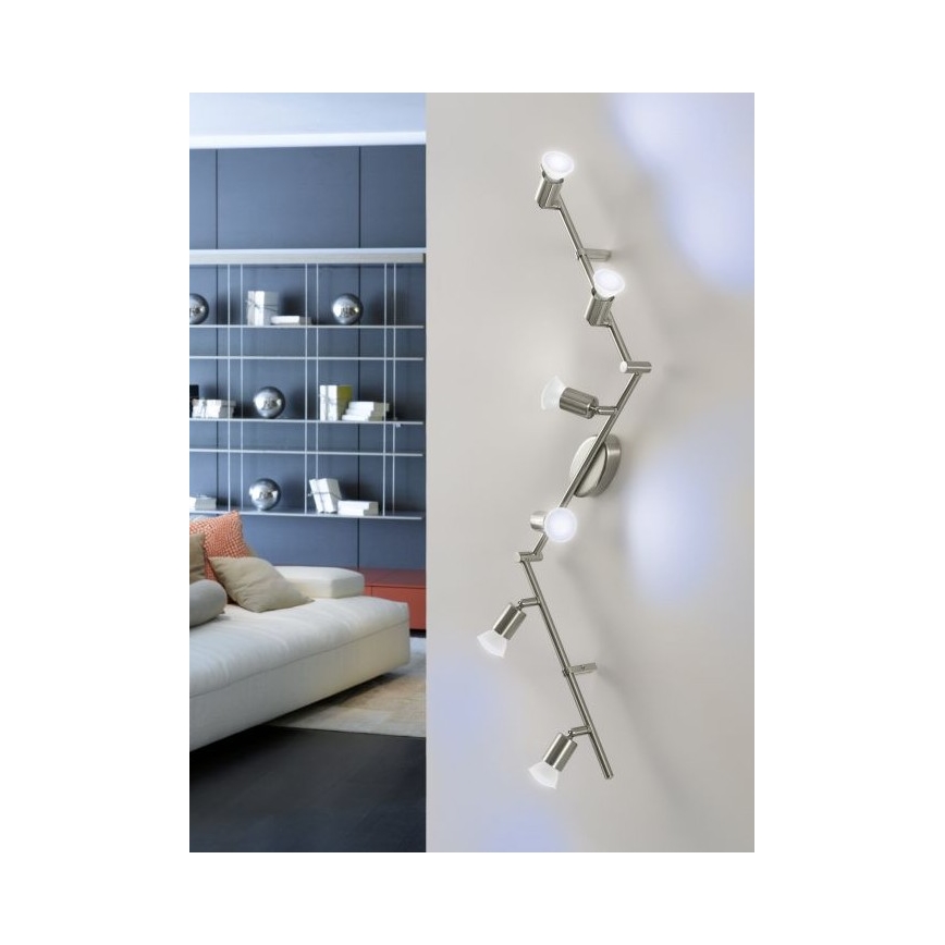 Eglo 75387 - LED RGB Prigušiva reflektorska svjetiljka BUZZ-C 6xGU10/4W/230V + daljinski upravljač