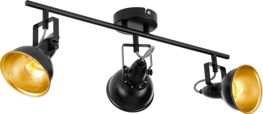Eglo 75513 - Stropni reflektor THORNTON 3xE14/28W/230V crna/zlatna