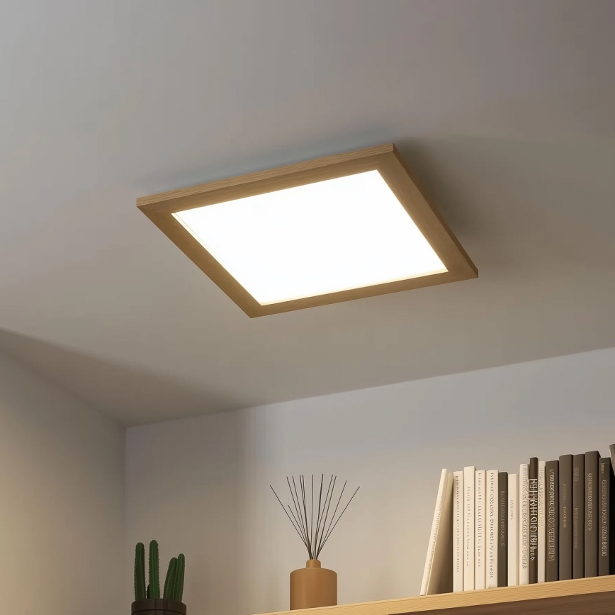 Eglo 75643 - LED stropna svjetiljka CALEMAR LED/19W/230V 4000K 43,7 x 43,7 cm hrast