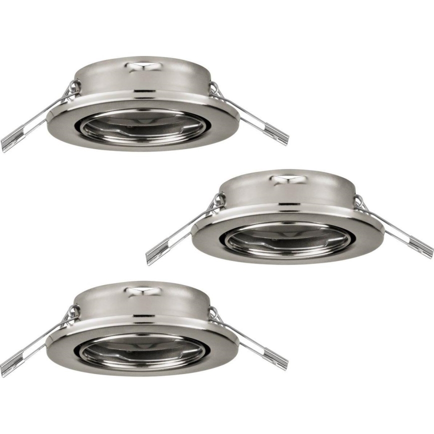 Eglo 75675 - SET 3x Ugradbena svjetiljka za kupaonicu AGULO 1xGU10/35W/230V IP23 mat krom