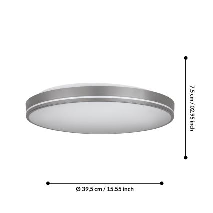 Eglo - LED Prigušiva stropna svjetiljka LED/22W/230V 3000-6500K + daljinski upravljač