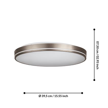 Eglo - LED Prigušiva stropna svjetiljka LED/22W/230V 3000-6500K + daljinski upravljač