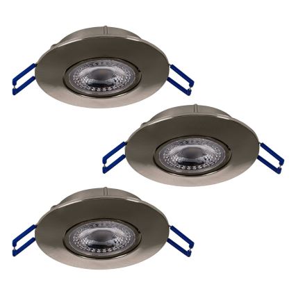 Eglo 75765 - SET 3x LED Ugradbena svjetiljka ZUJAR LED/3,4W/230V mat krom