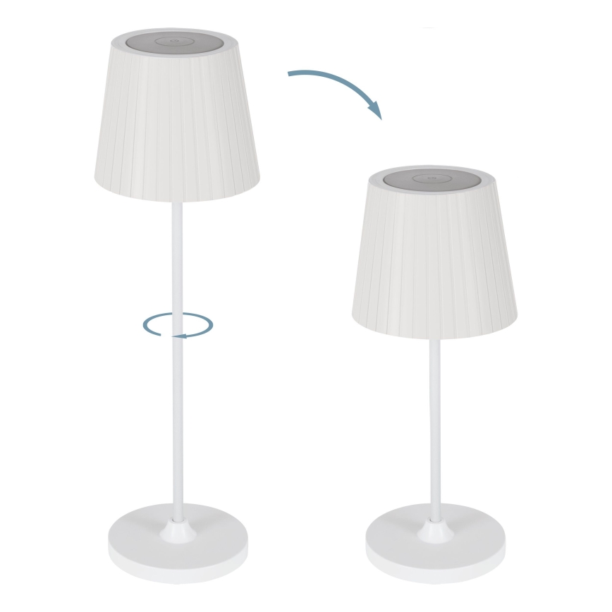 Eglo - LED prigušiva vanjska punjiva stolna svjetiljka LED/3,8W/5V 2400/3000/4000K 2000 mAh IP44 bijela