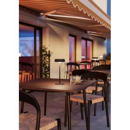 Eglo - LED prigušiva solarna punjiva dodirna stolna lampa LED/3W/5V 3000-6000K 1800 mAh IP44 crna