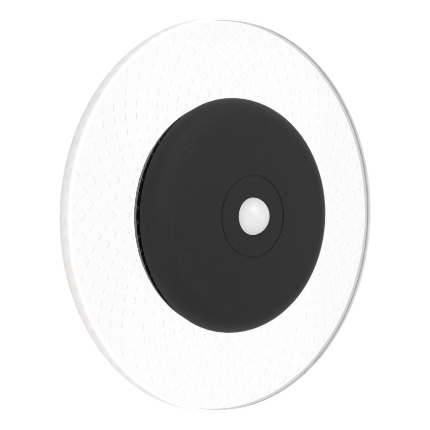 Eglo - LED RGBW punjiva zidna svjetiljka s mogućnošću prigušivanja, s senzorom pokreta i sumraka, LED/5V, 2000 mAh, crna + daljinski upravljač