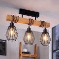 Eglo 780168 - Prislonjen luster TABODI 3xE27/40W/230V borovina/crna
