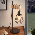 Eglo 780173 - Stolna lampa TABODI 1xE27/40W/230V borovina/crna