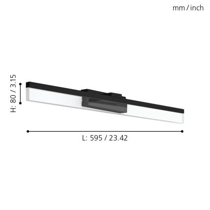 Eglo 780432 - LED Rasvjeta za ogledalo u kupaonici YANGUAS LED/11W/230V 3000K 59,5 cm IP44