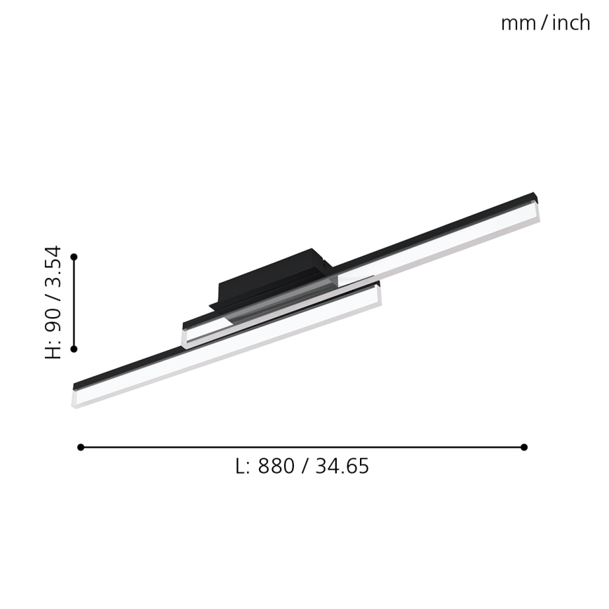 Eglo 780433 - LED kupaonska stropna svjetiljka YANGUAS 2xLED/11W/230V 3000K IP44 crna