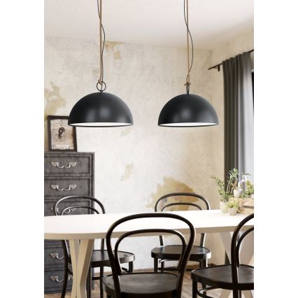 Eglo 78444 - Luster na sajli HODSOLL 2xE27/40W/230V crna/smeđa
