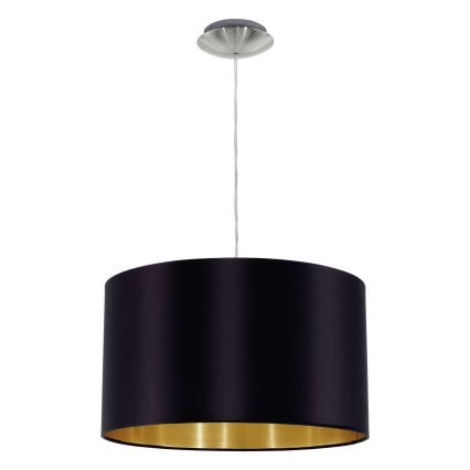 Eglo 78691 - Luster na sajli MASERLO 1xE27/60W/230V pr. 38 cm crna/bakrena