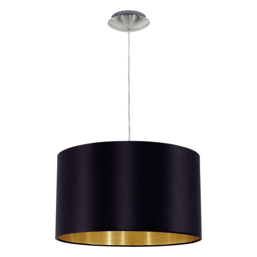 Eglo 78691 - Luster na sajli MASERLO 1xE27/60W/230V pr. 38 cm crna/bakrena