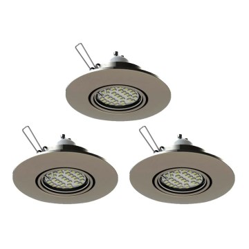 Eglo 78705 - SET 3x LED Ugradbena svjetiljka PENETO 1xGU10/3,3W/230V mat krom