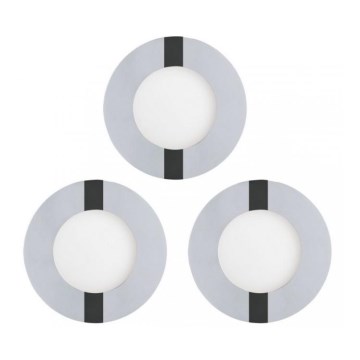 Eglo 78733 - KOMPLET 3x LED ugradnih kupaonskih svjetiljki FUEVA 1xLED/2,7W/230V IP44 pr. 8,5 cm