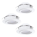 Eglo 78755 - SET 3x LED Ugradbena svjetiljka PINEDA 1xLED/6W/230V 3000K bijela
