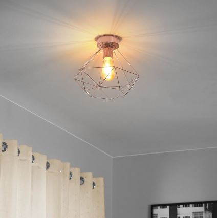 Eglo 79256 - Ugradbeni luster BYRON 1xE27/60W/230V bakrena