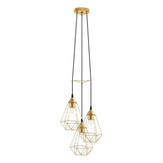 Eglo 79262 - Viseća svjetiljka na kabelu BYRON 3xE27/60W/230V mesing