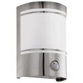 Eglo 79284 - Vanjska zidna svjetiljka sa senzorom CERNO 1xE27/40W/230V krom IP44