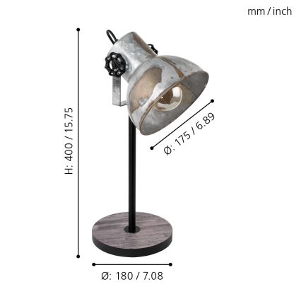 Eglo 79365 - Stolna lampa BARNSTAPLE 1xE27/40W/230V