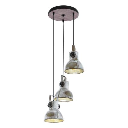 Eglo 79371 - Viseći luster na sajli BARNSTAPLE 3xE27/40W/230V smeđa/patina