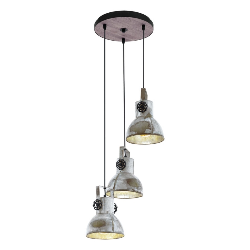 Eglo 79371 - Viseći luster na sajli BARNSTAPLE 3xE27/40W/230V smeđa/patina