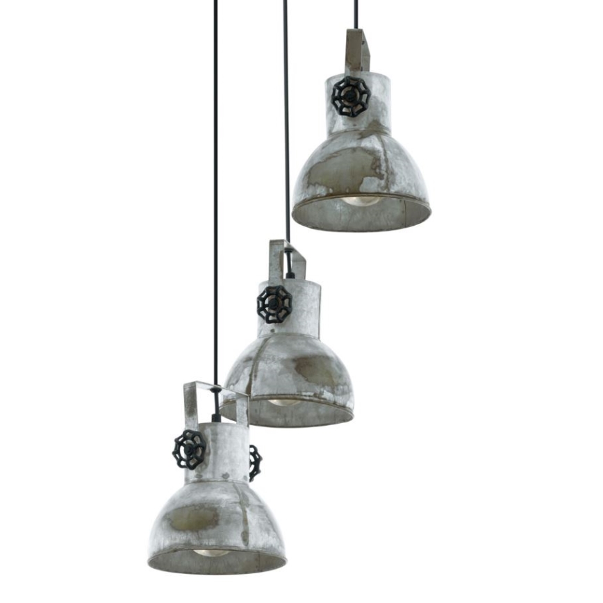 Eglo 79371 - Viseći luster na sajli BARNSTAPLE 3xE27/40W/230V smeđa/patina