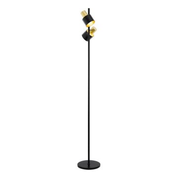 Eglo 79376 - Podna lampa FIUMARA 2xE27/60W/230V crna/zlatna