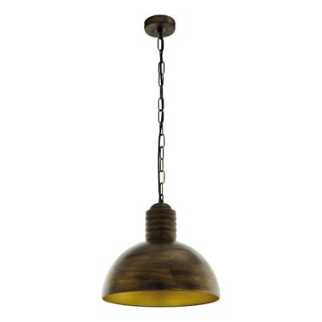 Eglo 79442 - Luster na lancu GOLDING 1xE27/60W/230V patina