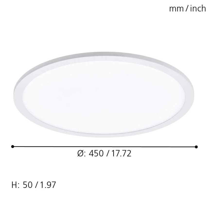 Eglo 79469 - LED Prigušiva stropna svjetiljka POZZALLO LED/21W/230V 2700-6500K bijela + daljinski upravljač