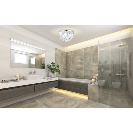 Eglo 79516 - LED Stropna svjetiljka za kupaonicu MONTEPRANDONE 8xG9/3W/230V IP44 sjajni krom