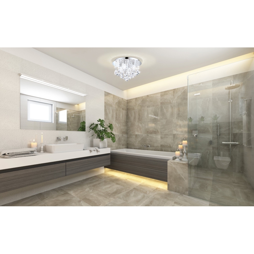 Eglo 79516 - LED Stropna svjetiljka za kupaonicu MONTEPRANDONE 8xG9/3W/230V IP44 sjajni krom