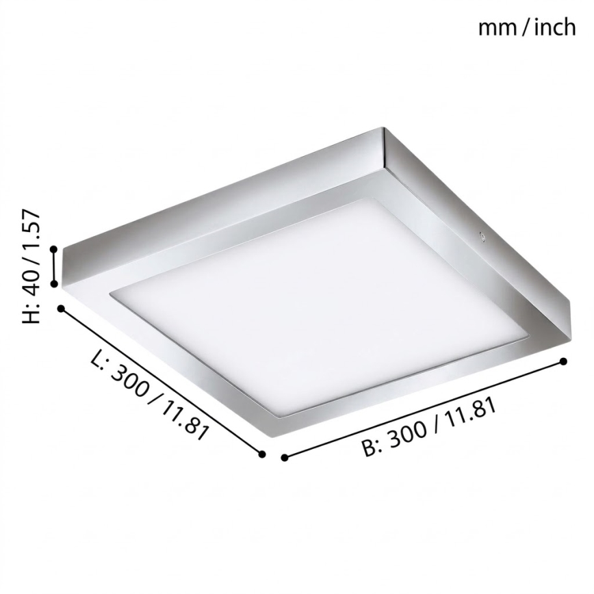 Eglo 79528 - LED Stropna svjetiljka za kupaonicu DURANGO LED/22W/230V 30x30 cm IP44