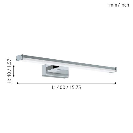 Eglo 79532 - LED Rasvjeta za ogledalo u kupaonici SARNOR LED/7,4W/230V 40 cm IP44 sjajni krom