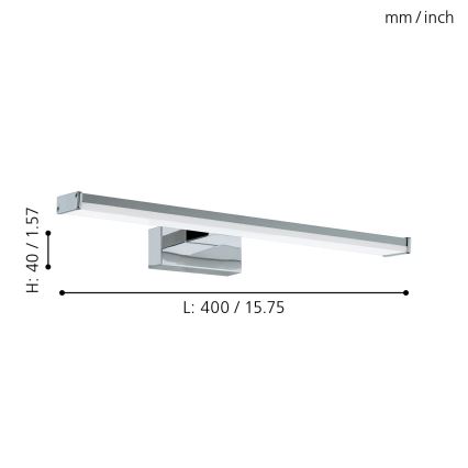 Eglo 79532 - LED Rasvjeta za ogledalo u kupaonici SARNOR LED/7,4W/230V 40 cm IP44 krom