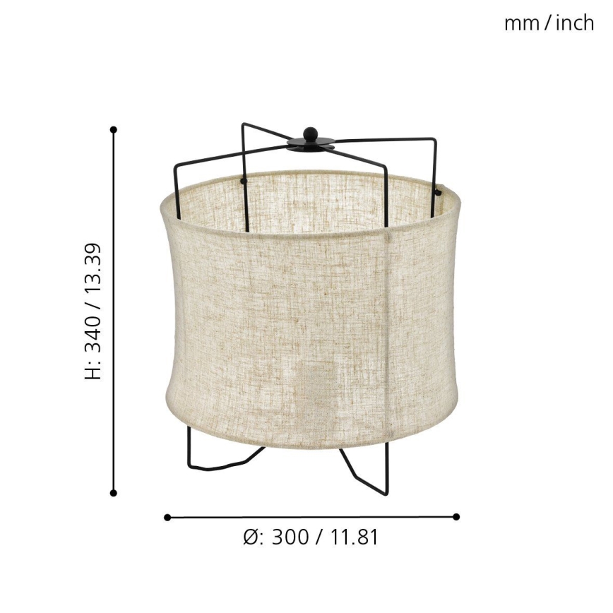 Eglo 79645 - Stolna svjetiljka BRIDEKIRK 1xE27/40W/230V bež