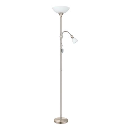 EGLO - Podna lampa 1xE27/60W + 1xE14/25W matni krom