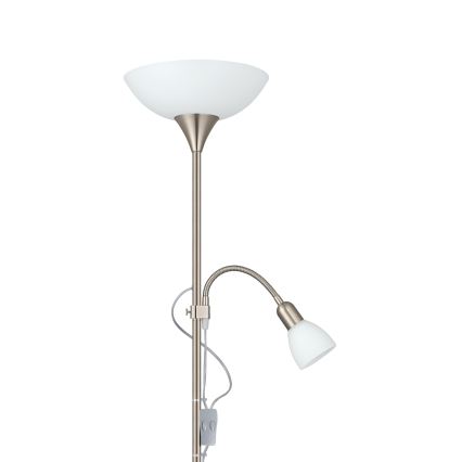 EGLO - Podna lampa 1xE27/60W + 1xE14/25W matni krom