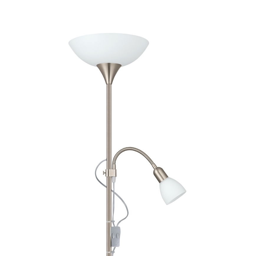 EGLO - Podna lampa 1xE27/60W + 1xE14/25W matni krom