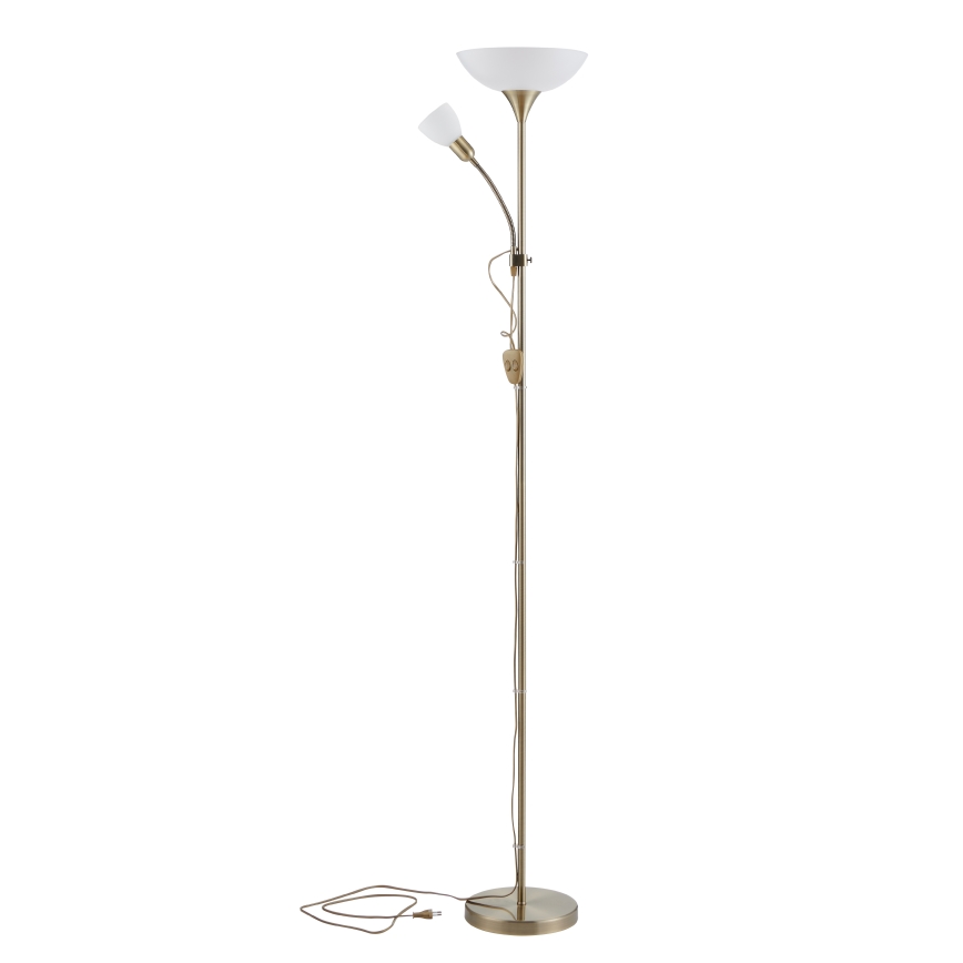 EGLO - Podna lampa 1xE27/60W + 1xE14/25W mesing