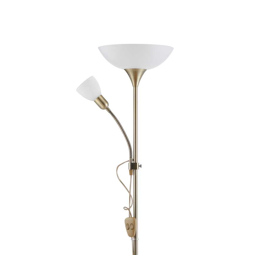 EGLO - Podna lampa 1xE27/60W + 1xE14/25W mesing